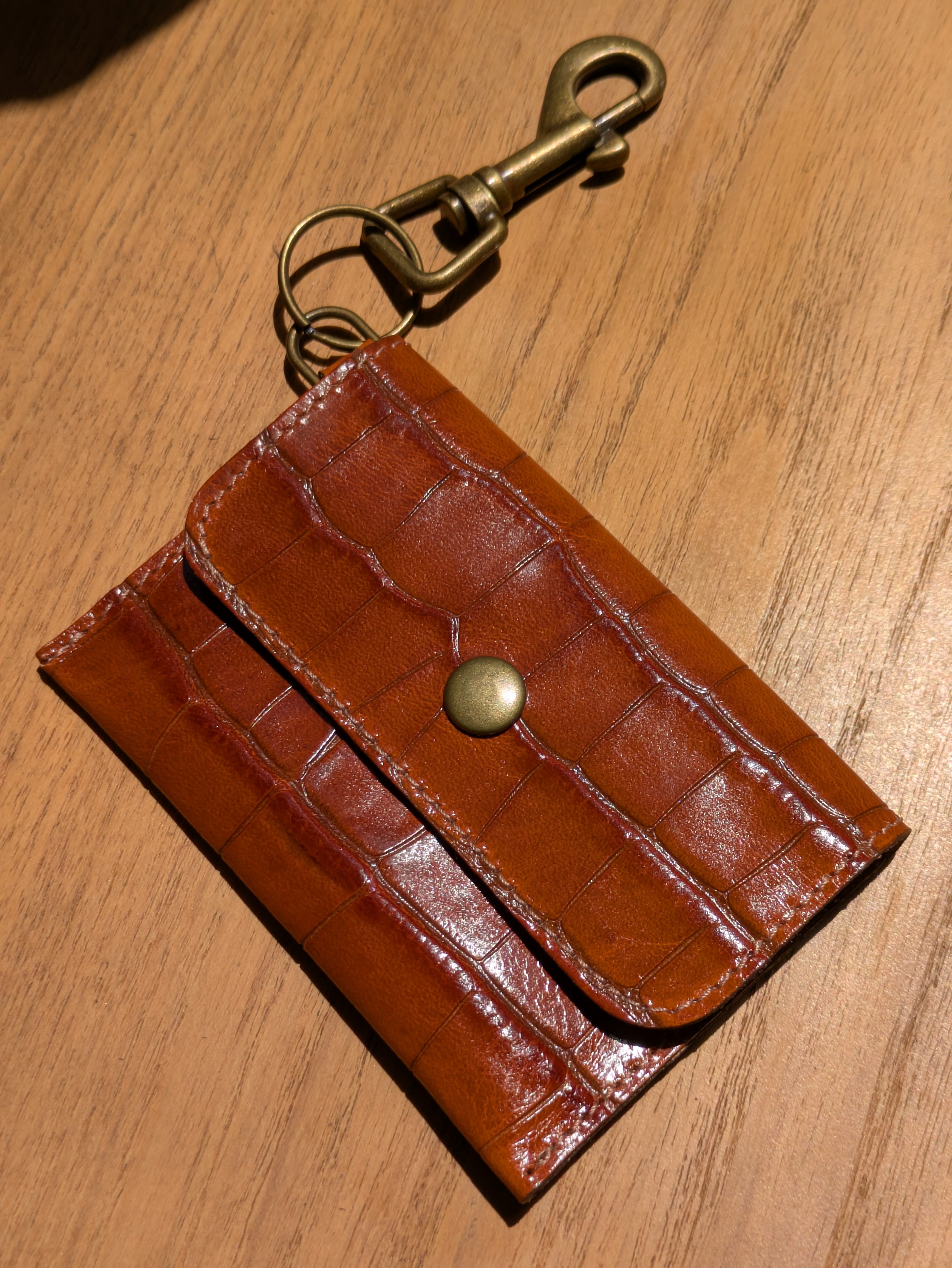 Kim White Keychain Wallet - Neutrals