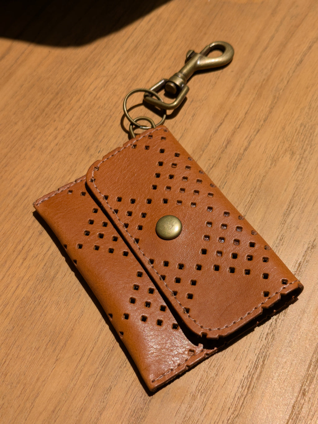 Kim White Keychain Wallet - Neutrals