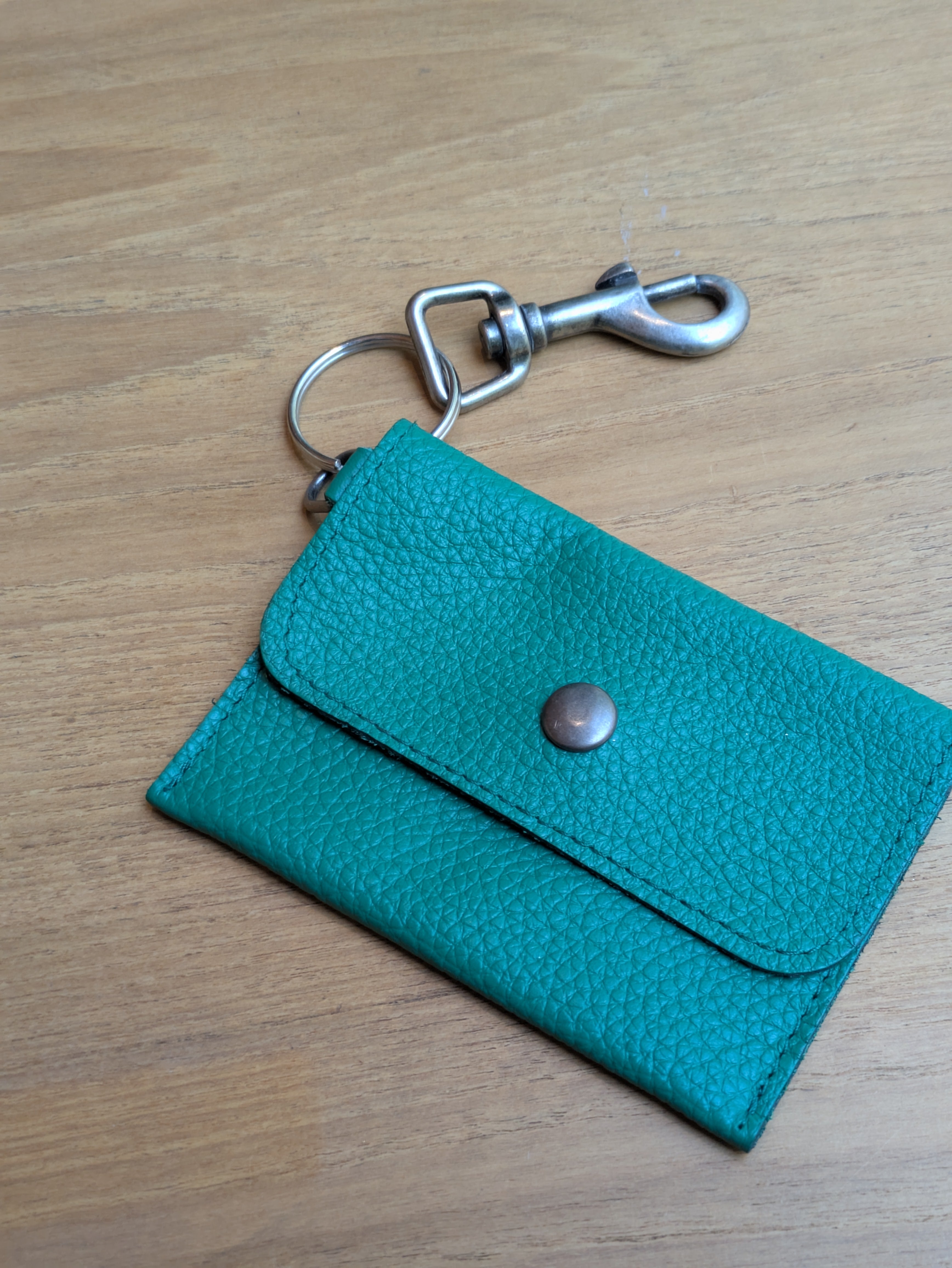 Kim White Keychain Wallet - Matte Leather