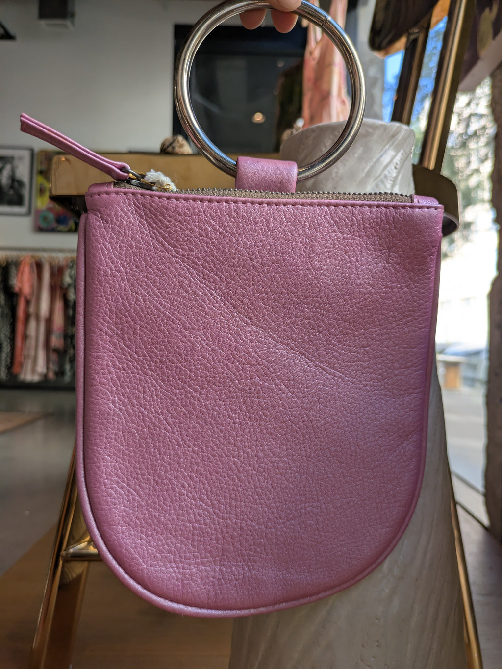 Kim White - Metallic Mini Ring Wristlet - Pinks