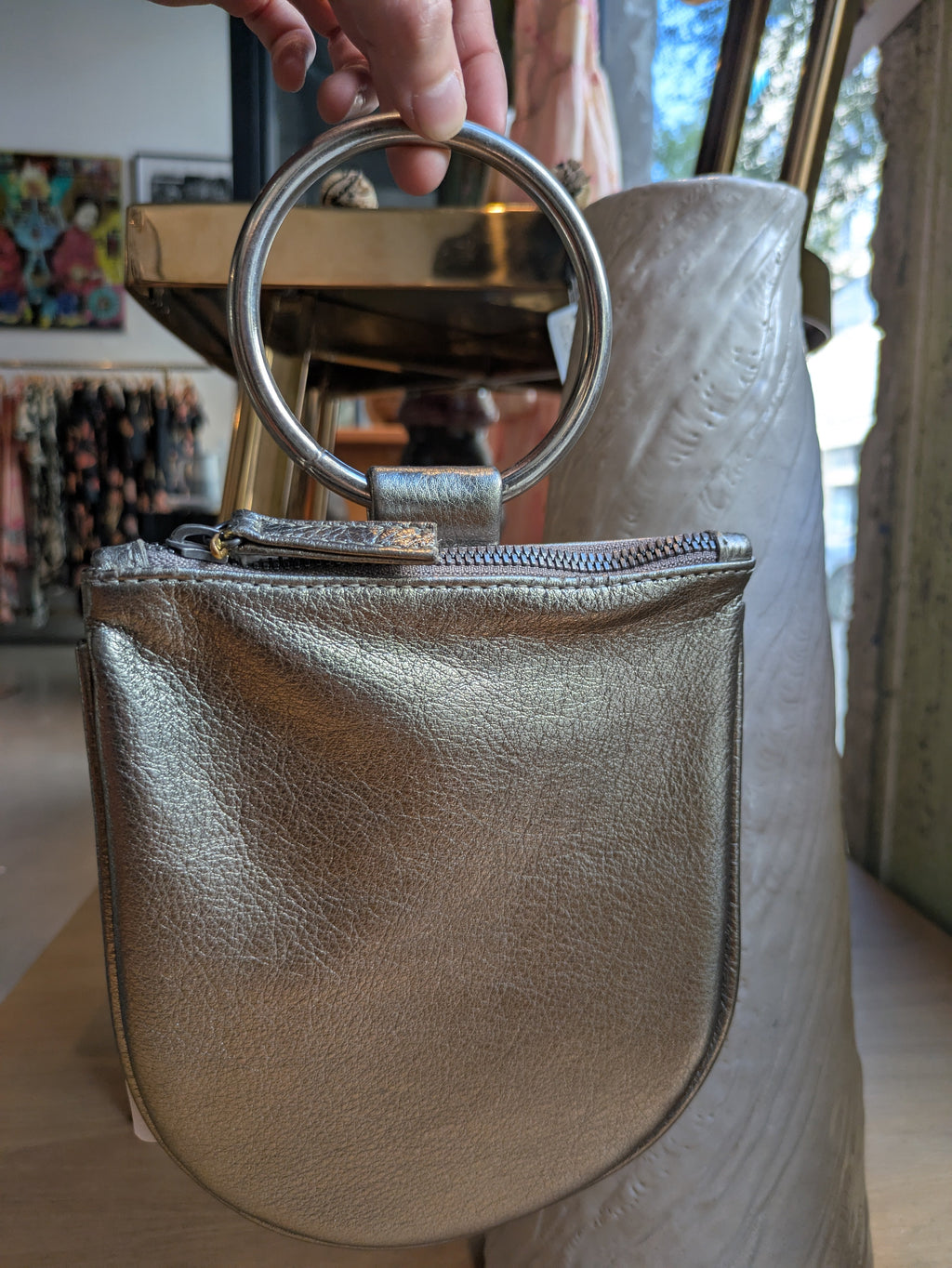 Kim White - Metallic Mini Ring Wristlet - Pinks