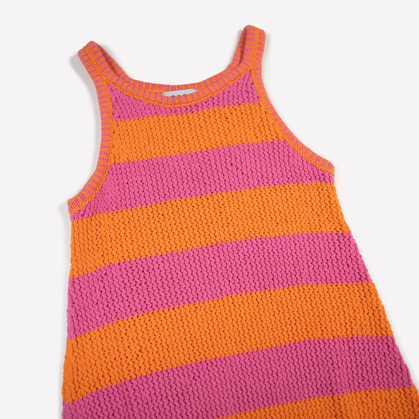 GiGi Knitwear - Mesh Tank Dress - Pink/Orange