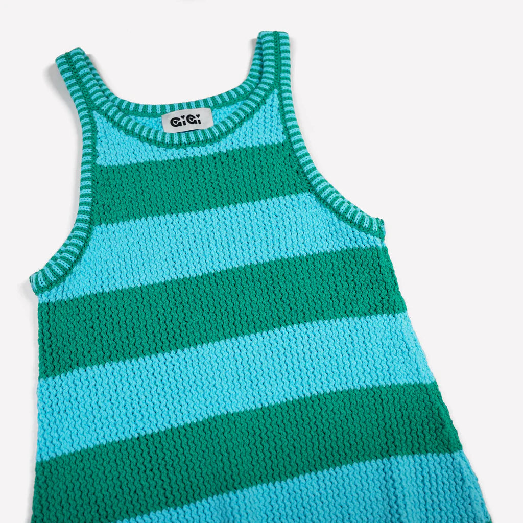 GiGi Knitwear - Mesh Tank Dress - Turquoise/Green