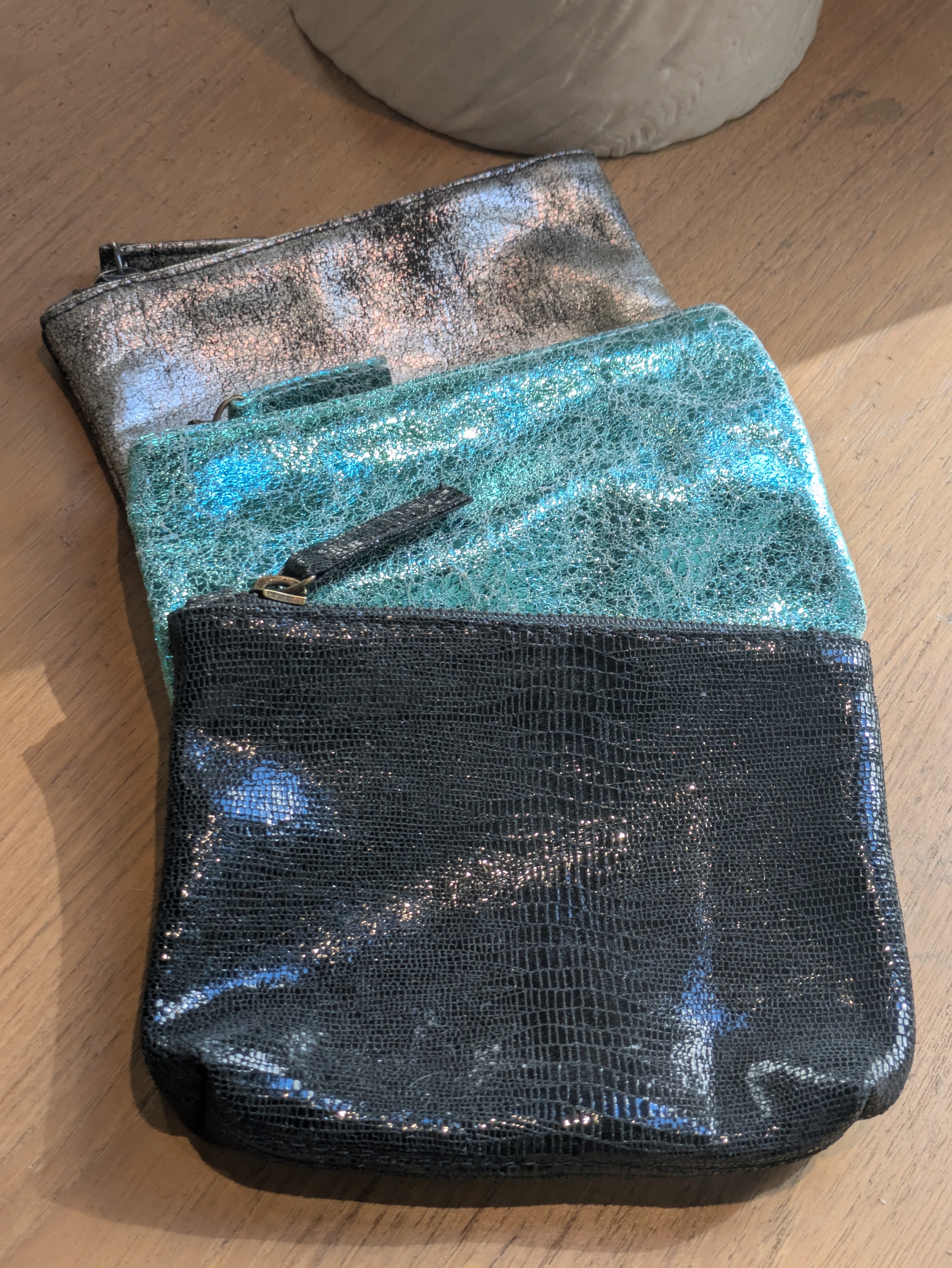 Kim White Small Cosmetic Bags - Metallic