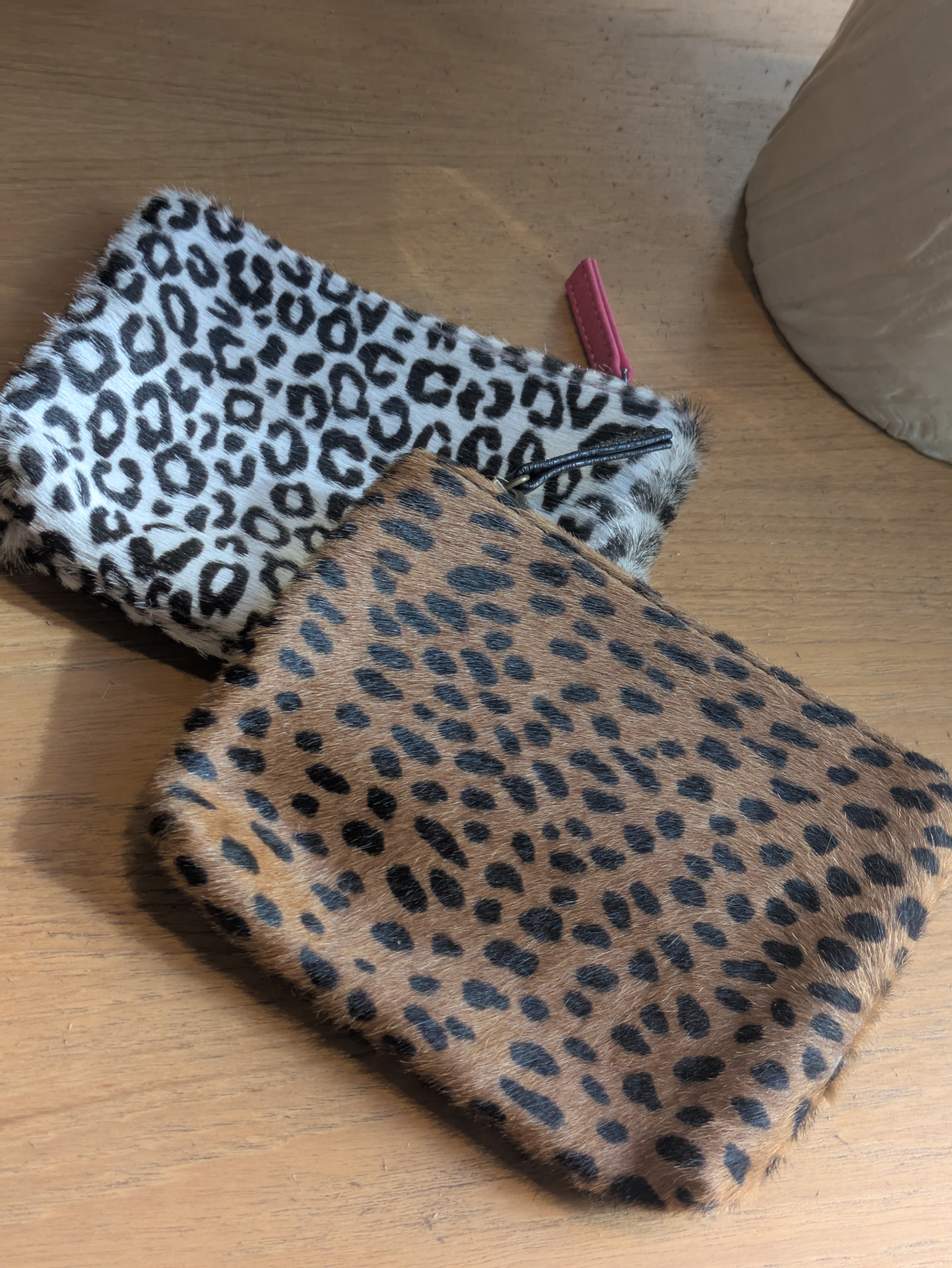 Kim White Small Cosmetic Bags - Animal Print