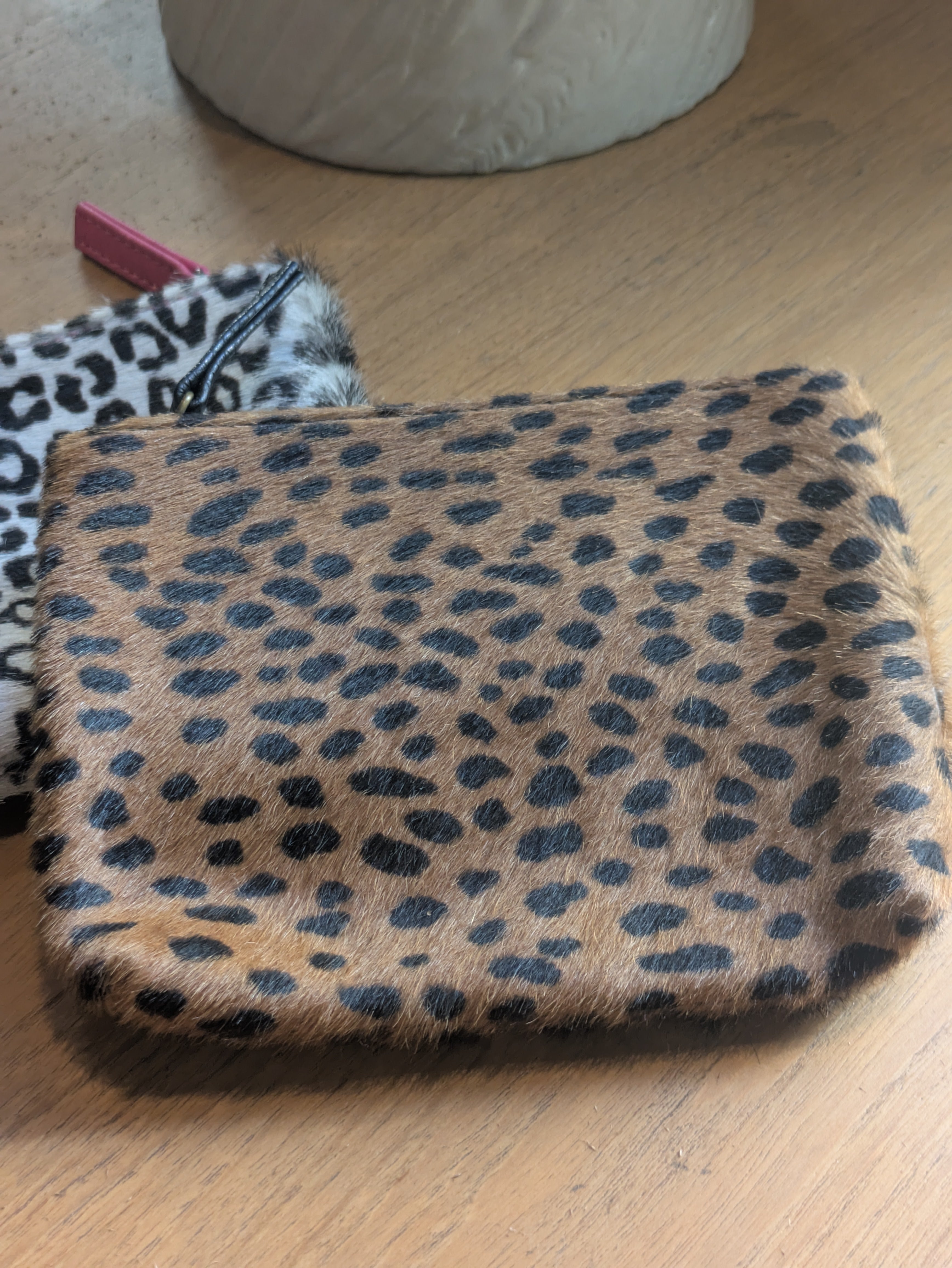 Kim White Small Cosmetic Bags - Animal Print