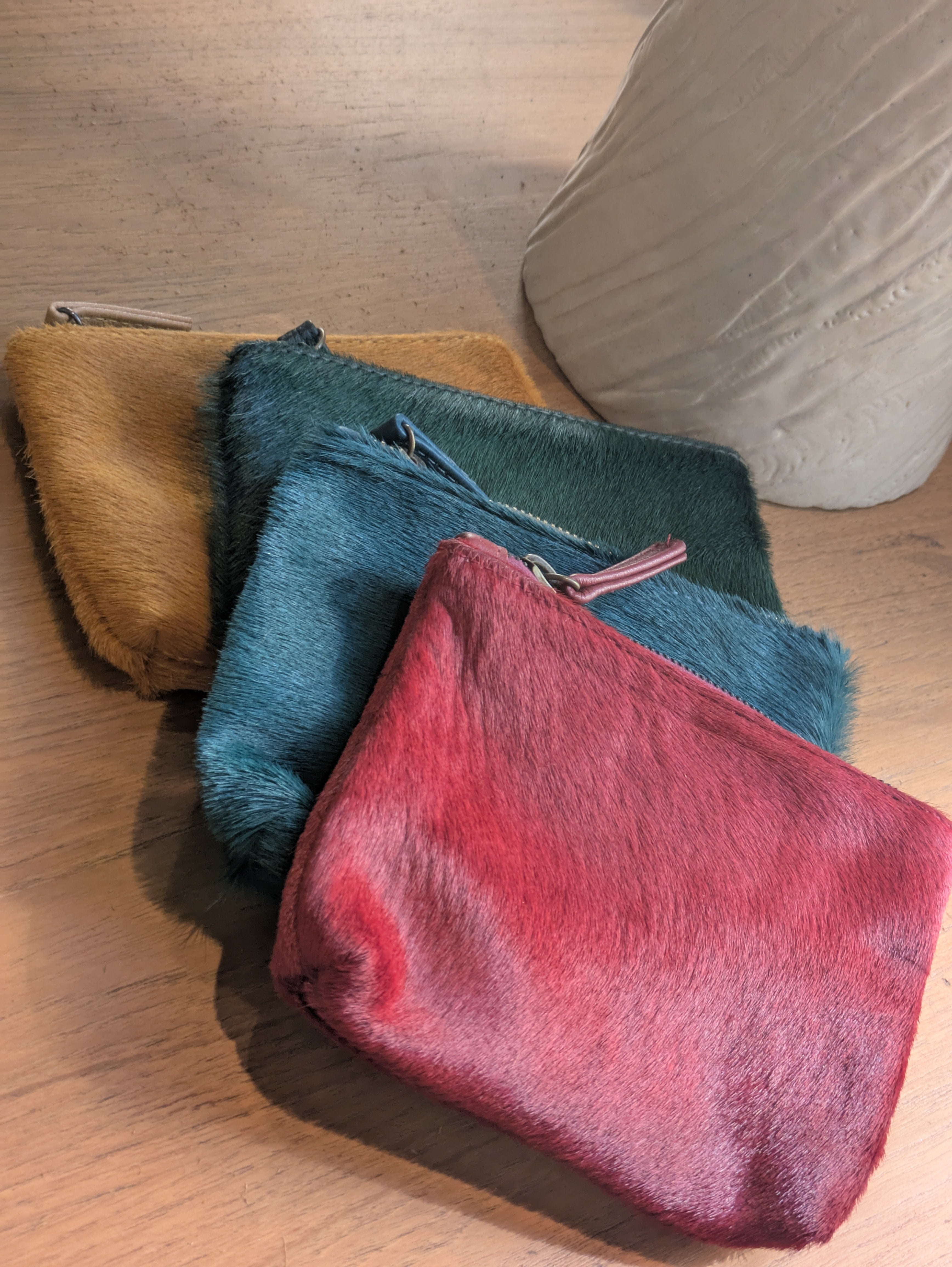 Kim White Small Cosmetic Bags - Solids